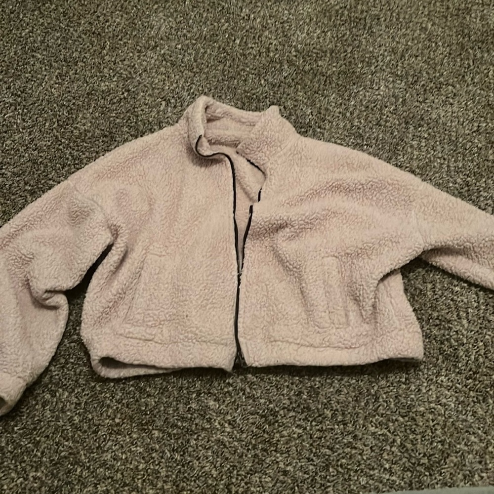 Cropped teddy jacket